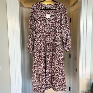 Joie Alesia Maxi Cotton Dress in Russet Brown/Multi Size M